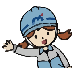 ミゾタの作業服を着た女の子のイラスト